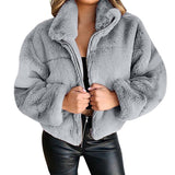 tie outfit Women's Autumn and Winter Rabbit Fur Faux Fur Zipper Cardigan Plush Warm Coat