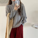 2000s fashion Women's Korean-Style Casual Pullover Half Zipper Sweater 2024 Autumn and Winter Short Solid Color Thickened Sweater Top