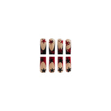 women in black costume Diamond Ballet Nail Red and Black Color Matching Star Nail Beauty Piece Wear Nail Detachable Manicure