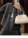buisness casual women outfits chic Milk inside Milk Air Imitation Mink Plush Short Ring Fur Integrated Environmental Protection Fur Coat Female Winter New Golden Mink Velvet