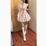 surrealism dress to impress Xingyu Cherry Blossom Sweet Small Flying Sleeve Gentle Floral Waist Tight Jumpsuit Skirt 2024 New Fashion