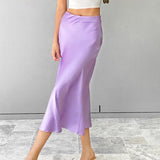 guys in skirts Autumn Women's Long Skirt High Waist Satin Slim Temperament Casual Draping Sheath Satin Skirt for Women