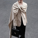 dti outfits Maillard Small Suit for Women 2024 Autumn New Personalized Multi-Wear Shawl Design Long Sleeve Suit Jacket