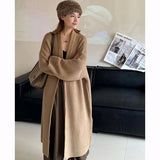 long sweater dress outfit Autumn and Winter Lazy High-Grade Temperament Long Sweater Coat Women's Loose Knitted Cardigan over the Knee Thickened Fashion