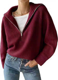 2000s fashion Women's Korean-Style Casual Pullover Half Zipper Sweater 2024 Autumn and Winter Short Solid Color Thickened Sweater Top