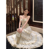 mcbling dress to impress Xinda Holiday Ball French Retro Niche Cake Skirt Elegant Skirt Women's Lace Sling Suit