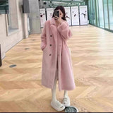 cold weather outfits Winter Environmental Protection Fur Faux Mink Velvet Long Loose Thickened Fur Integrated Suit Collar Fur Coat Coat for Women