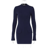 mcbling dress to impress Women's Clothing 2024 Spring/Summer Fashion Elegant round Neck Long Sleeve Slim Fit Slimming Sexy Sheath Dress Women