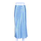 guys in skirts Autumn Women's Long Skirt High Waist Satin Slim Temperament Casual Draping Sheath Satin Skirt for Women