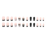 fine hood black men Autumn and Winter Dark Wear Nail Pearl Bow Elegant Sweet Cool Girl Nail Beauty Piece White Nails