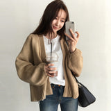 fall fashion  Coat Milk Series Wear Top Lazy Style Knitted Cardigan Casual All-Match Loose Long Sleeve Sweater