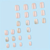 short mens haircut Hot Fashion Simple Pink Green Gradient Classic All-Match White Manicure Detachable Wear Nail Fake Nails