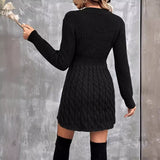 y2k outfits 2024 Fashion Slim-Fit Slimming Knitted round Neck Pullover Dress without Belt