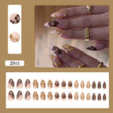 fall nails Simple Nail Patch Removable Nail Fake Nail Three-Dimensional Wear Nail Flower Nail Art Piece Diamond 30 Pieces