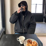 men s haircut Spring and Autumn Fake Two-Piece Double Zipper Hooded Baseball Jacket Ins Loose Street Style Top