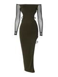 Fashionkova Isra Long Sleeve Slit Maxi Dress