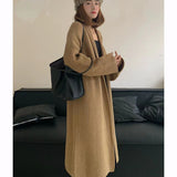 long sweater dress outfit Autumn and Winter Lazy High-Grade Temperament Long Sweater Coat Women's Loose Knitted Cardigan over the Knee Thickened Fashion