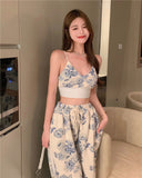  New Camisole Ankle-Tied Pants Tie-Dyed Printed Sexy Hot Girl Temperament Two-Piece Suit