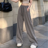 work outfits women Retro Side Striped Casual Pants Women's Autumn New High Waist Loose Sports Pants Women's Wide Leg Mopping Pants