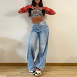 outfit inspo Factory Direct Sales 2024 Spring and Summer New Wide Leg Jeans Women's Light Color High Waist Slimming Straight Trousers