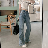 outfit inspo 2024 New American Style Retro Brushed Star Skinny Jeans Women's Summer Slim Fit Slimming Straight Mop Pants Women