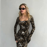 Fashionkova Rowena Leopard Print Long Dress