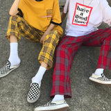 Fashionkova 90s Kids Pants in Plaid Check