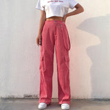 Fashionkova Pink Cord Cargo Pants