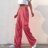 Fashionkova Pink Cord Cargo Pants