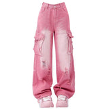 Fashionkova Rebel Cargo Jeans in Pink