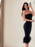 Fashionkova Priyanka Strapless Midi Dress