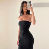 Fashionkova Priyanka Strapless Midi Dress
