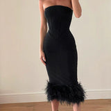 Fashionkova Priyanka Strapless Midi Dress