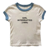 FashionKova-Vintage Harajuku Aesthetic Grunge Punk Y2K Print Baby Tee Emo Girl Casual Fashion Crop Tops Sexy Slim Fit Chic O-Neck Streetwear