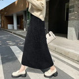 Fashionkova Christmas Gift outfit Gagaok Imitation Mink Fur Woman Skirt Autumn Winter Slim High Waist Warm Skirts Female Korean Fashion Bodycon Gentle Clothes