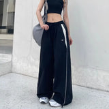 Fashionkova Women Casual Joggers Pants Fashion Streetwear Oversized Sports Wide Leg Pants Hip Hop Y2k Sweatpants High Waist Baggy Trousers