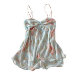 FashionKova-2000s Harajuku Aesthetic Women's Casual Camisole Top Sexy Slim Chic Silk Floral Crop Tops Kawaii Sweet Cute Girly Style Clothing