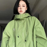 Fashionkova Christmas Gift Outfit  Harajuku Women Jacket Hooded Y2K Streetwear Oversized Coats Autumn Vintage Loose Leisure Long Sleeve Trend Zipper Outwear