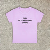 FashionKova-Vintage Harajuku Aesthetic Grunge Punk Y2K Print Baby Tee Emo Girl Casual Fashion Crop Tops Sexy Slim Fit Chic O-Neck Streetwear