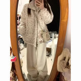 Fashionkova Christmas Gift outfit Gagaok Winter Coat Korean Fashion Parkas Sweet Floral Printed Stand Collar Warm Jackets Female Gentle Ropa De Invierno Mujer