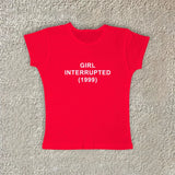 FashionKova-Vintage Harajuku Aesthetic Grunge Punk Y2K Print Baby Tee Emo Girl Casual Fashion Crop Tops Sexy Slim Fit Chic O-Neck Streetwear