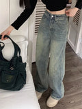 Fashionkova Deeptown Y2k Baggy Wide Leg Jeans Women Vintage Streetwear Washed Denim Pants Grunge Basic Slouchy Blue Trousers Femme Autumn