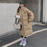 Fashionkova Christmas Gift outfit Winter Women Loose Jacket Coats Long Parkas Female Down Cotton Hooded Overcoat Thick Warm Jackets Windproof Casual Student Coat