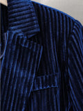 Fashionkova Christmas Gift Outfit  Red Blue Black Green Striped Ladies Blazer Women Long Sleeve Single Button Slim Female Autumn Winter Work Wear Formal Jacket