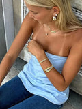 Fashionkova Strapless Top Women Sexy Off Shoulder Solid Tube Tops Female 2024 Summer High Street Sleeveless Fashion Slim Streetwears Lady