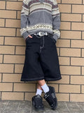 Fashionkova Y2k Vintage Baggy Jeans Shorts Woman Streetwear Jorts Korean Harajuku Gothic Oversized Denim Pants Embroidery Summer