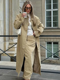 Fashionkova Long Trend Coat Skirt Sets Women Single Breasted Lapel Loose Outwear High Waist Skirts Suits 2 Pieces Female Vintage Chic Outfit