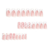 Fashionkova 24pcs Coffin Shaped Fake Nails +1 Nail File +1 Jelly