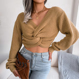 FashionKova Casual Women Sweater 2023 Autumn Winter Long Sleeve Top Bandage Patchwork Basic Bottoming Shirt Fashion Korean Knit Pullovers