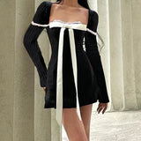 Fashionkova Vanilla Vista Striped Bow Dress